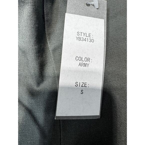 Copied - 209WST38 Elastic Band Stretch Pants W/Front Zippers Olive Green Size Sm - Picture 5 of 7